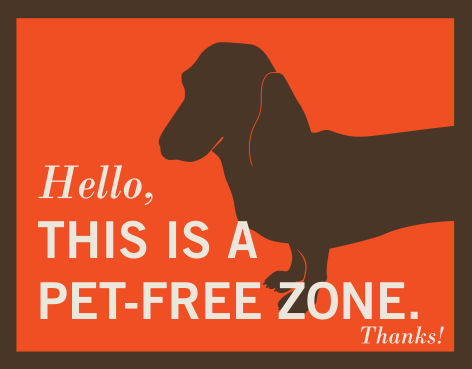 Pet Free Zone (Sidewalk Graphic)