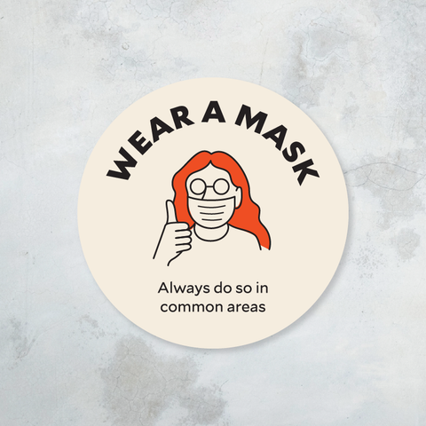 Wear A Mask COVID 4" Sticker
