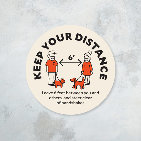 Distance COVID 4" Sticker