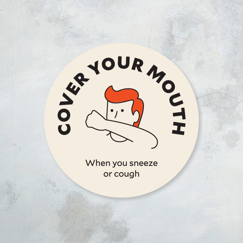 Cough COVID 4" Sticker