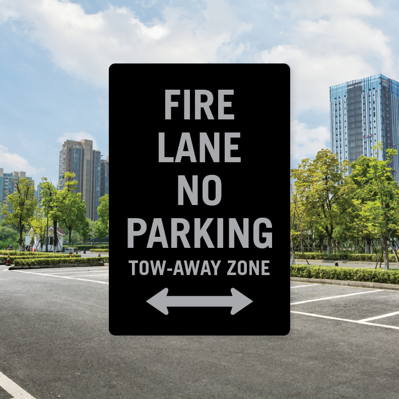 Fire Lane No Parking Temp Sign (Panel Only W/ Arrows)