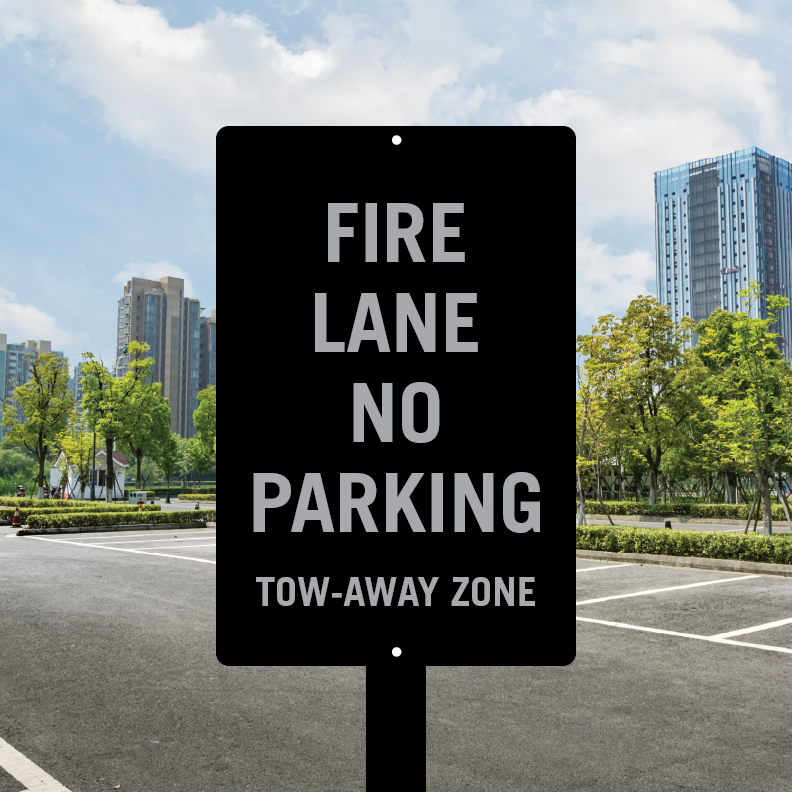 Fire Lane No Parking Temp Sign (Post and Panel)