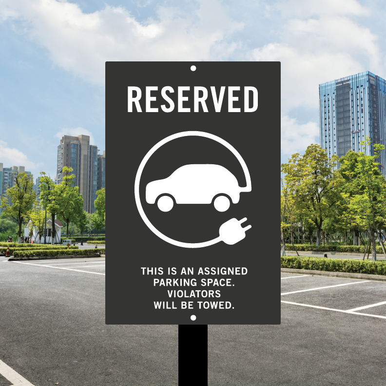 Electric Vehicle Parking Option B (Post and Panel)