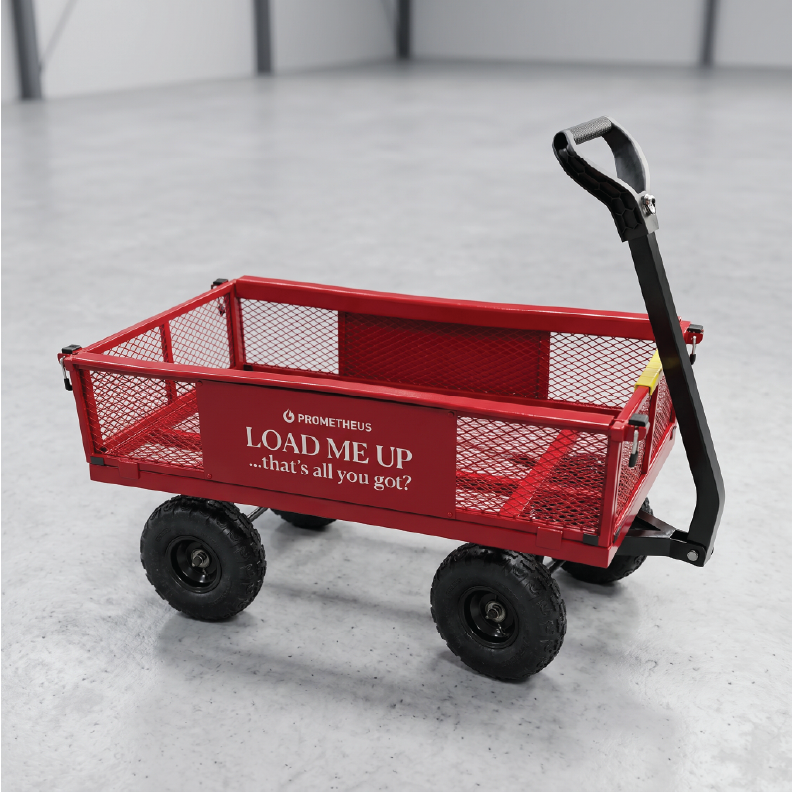 "Load Me Up" Red Utility Wagon