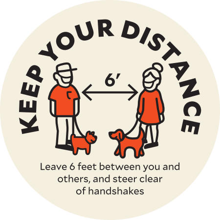 Distance COVID 4" Sticker