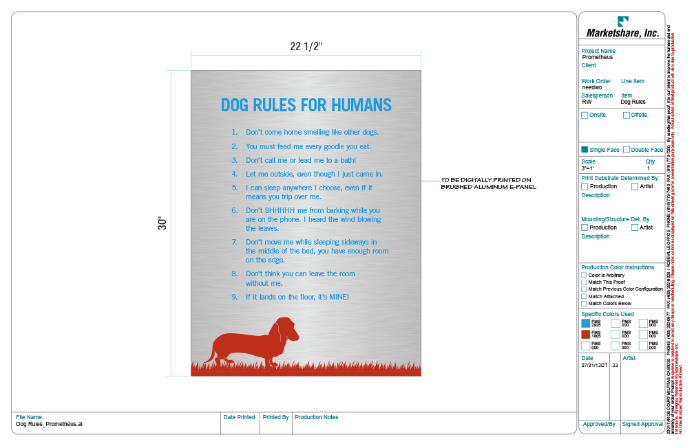 Dog Rules Sign