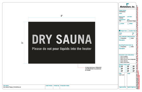 Dry Sauna Sign