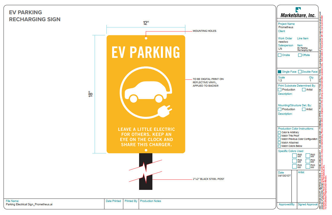 Electric Vehicle Parking (Panel only)