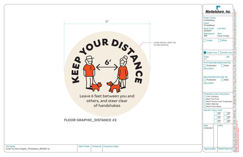 Distance COVID 12" Floor Graphic