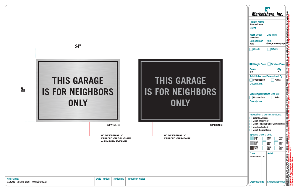 Garage Is For Neighbors (Post and Black Panel)