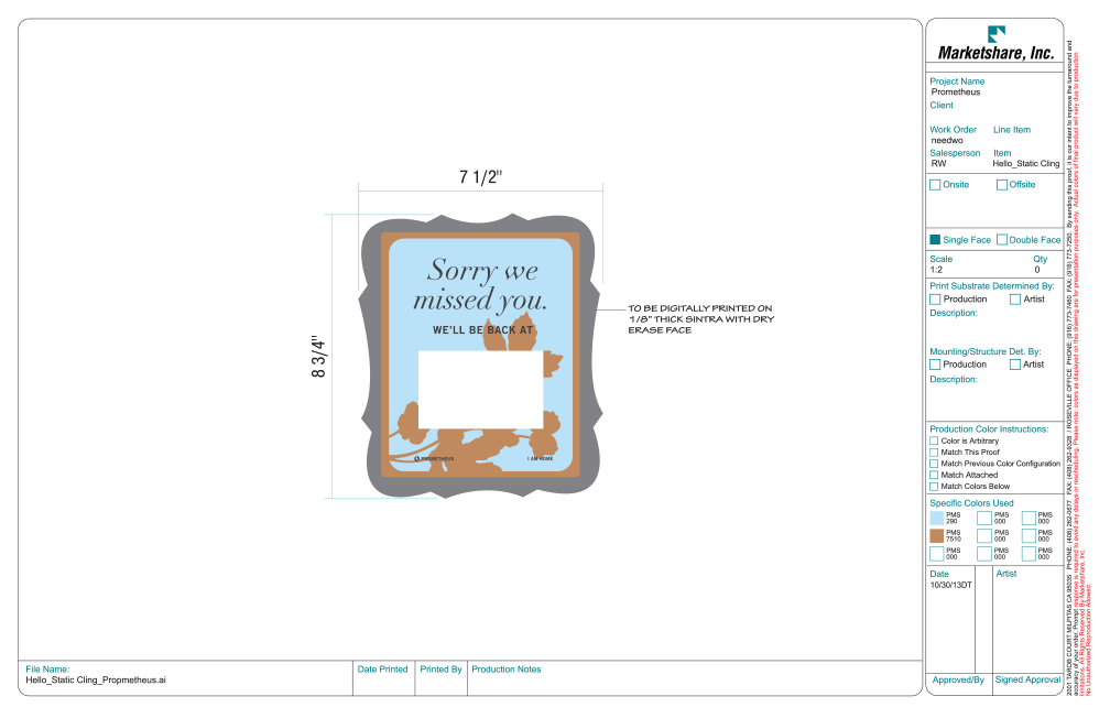 Sorry We Missed You Door Hanging Sign