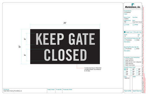 Keep Gate Closed (Black Panel)