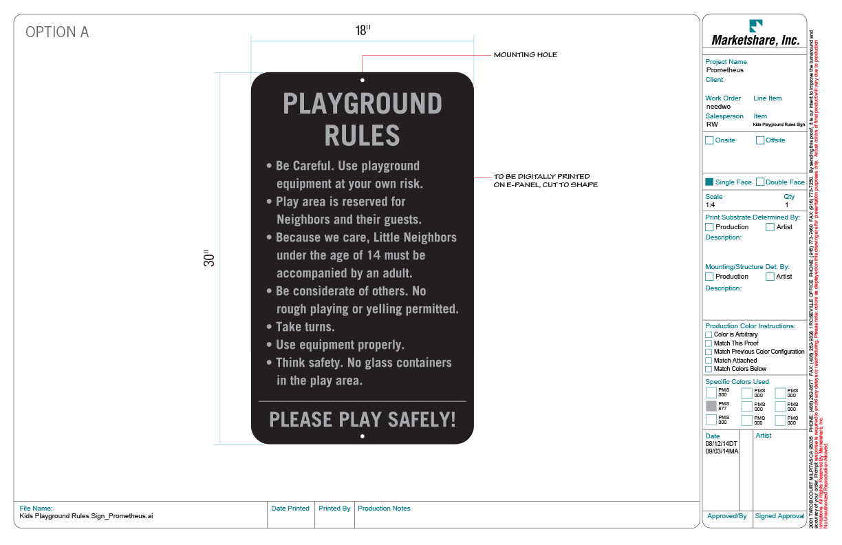 Playground Rules Sign