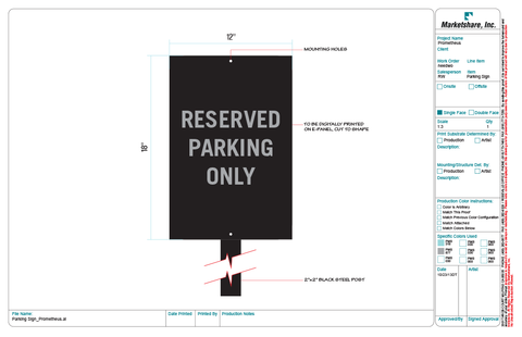 Reserved Parking Sign (Post and Panel)