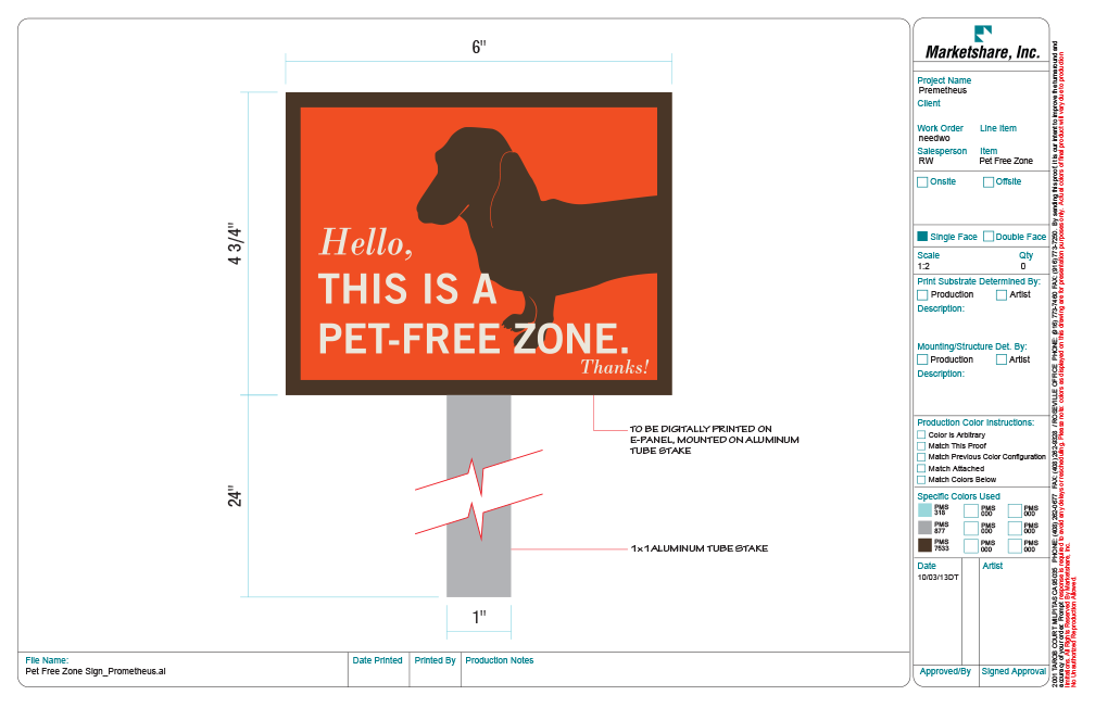 Pet Free Zone (Panel Only)