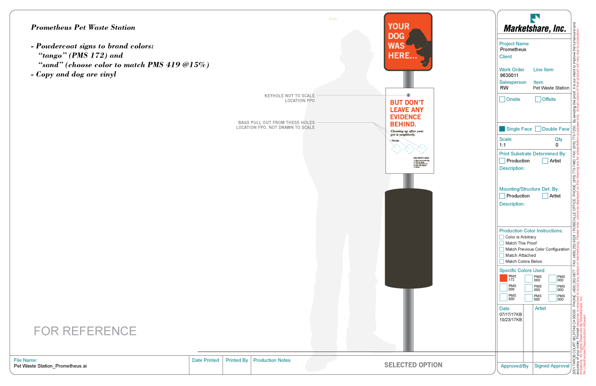 PET WASTE STATIONS (Panel, Post, & Garbage Can)