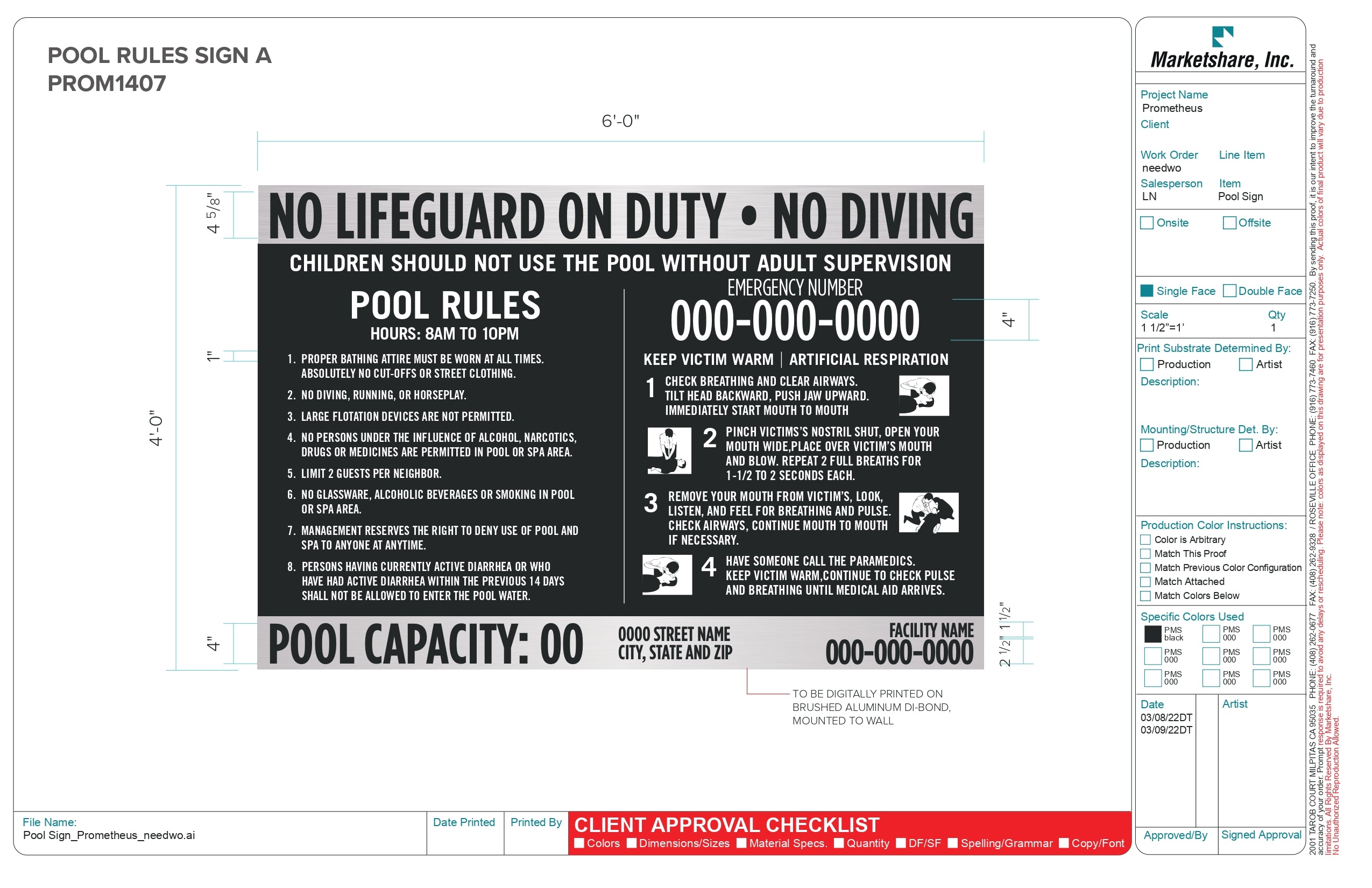 Pool Rules Standard Panel