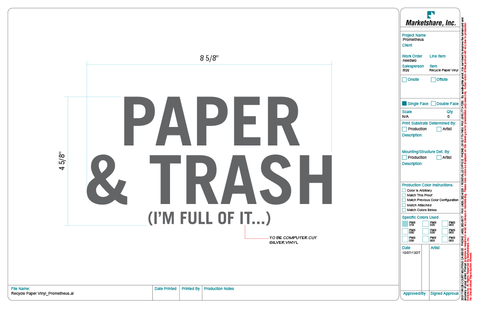 Paper & Trash (Frosted Vinyl Text)