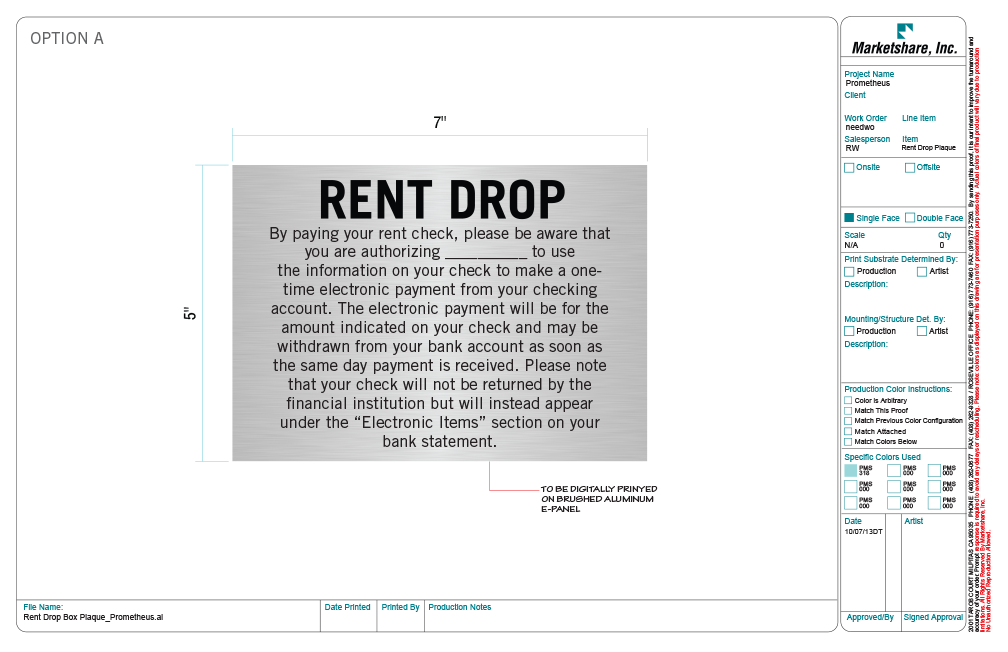 Rent Drop (Silver Panel)