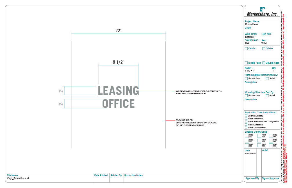 Leasing Office (Frosted Vinyl)