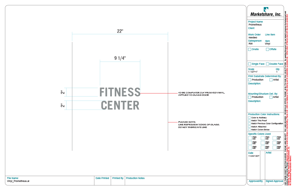 Fitness Center Cut Vinyl Stickers